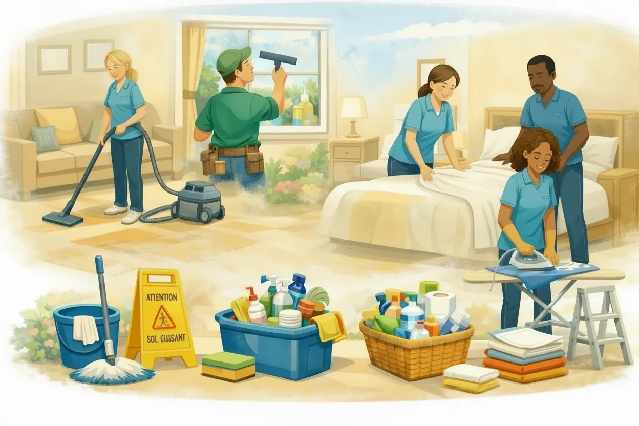 Bandeau illustratif du ménage et repassage à domicile